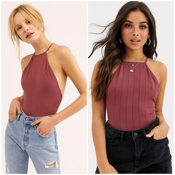 Free People Bridget High Neck Ribbed Bodysuit XS/S - Picture 2 of 4